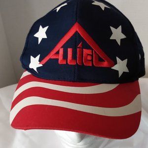 ALLIED RED WHITE AND BLUE W/STAR PATRIOTIC SNAPBACK HAT BALL NISSUN CAP
